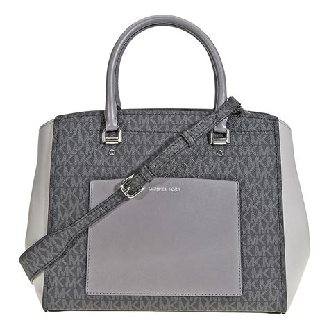 michael kors dark gray purse|michael kors signature tote gray.